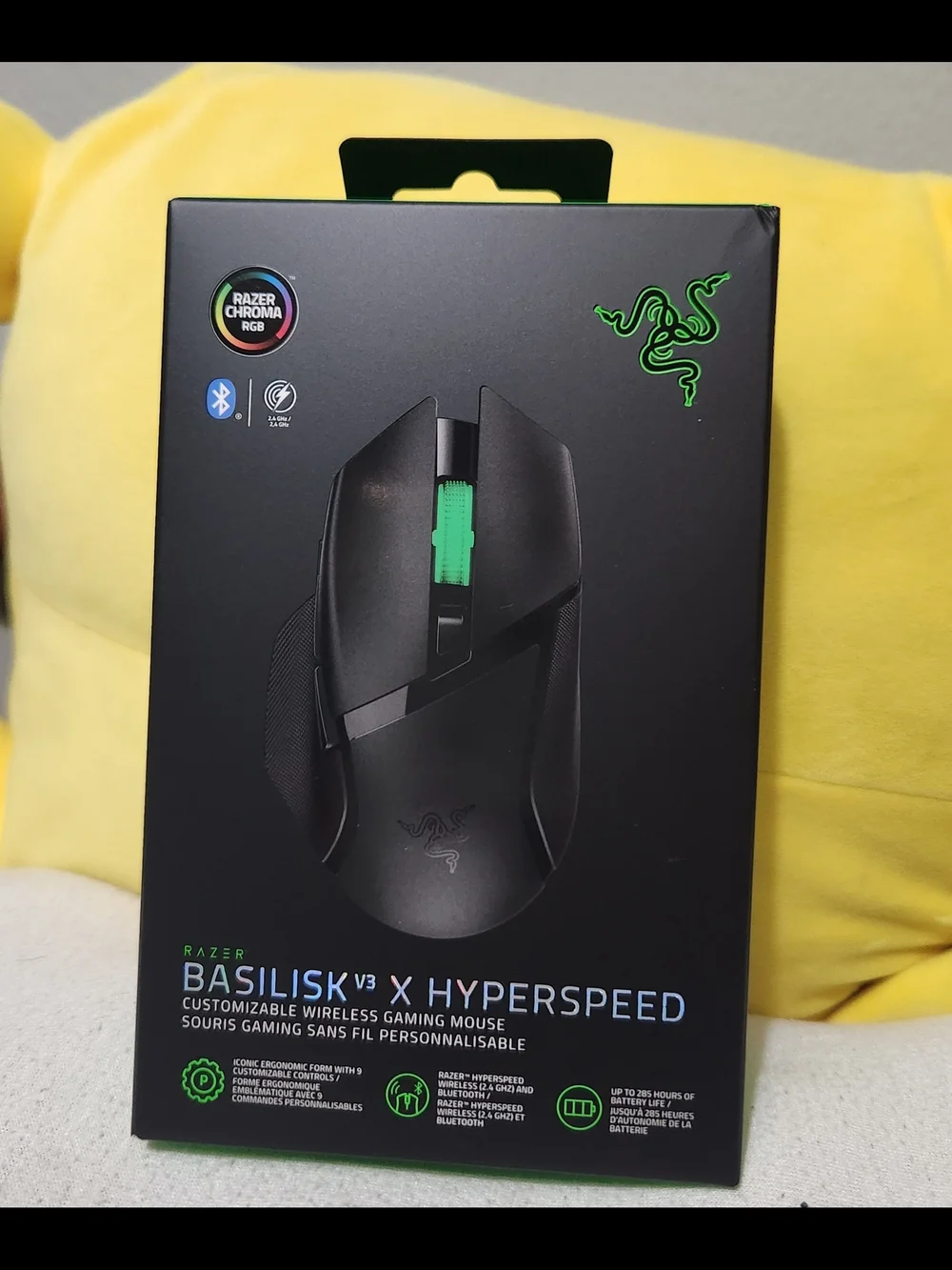 Razer Basilisk V3 X HyperSpeed Wireless Gaming Mouse - Black with Green Accent